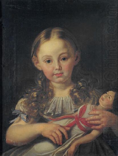 Girl with a doll, unknow artist